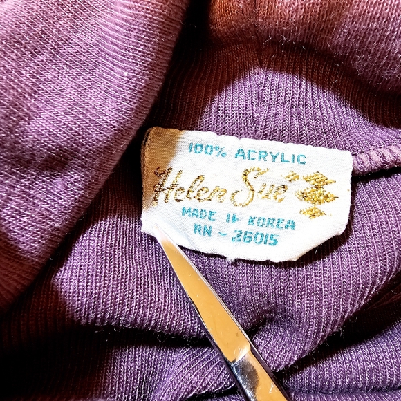 Vintage 80s Lavender Turtleneck Acrylic Medium - Picture 10 of 11